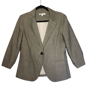 CAbi Gray Tweed Barrister Blazer Style #923 Tailored Classic Suit Jacket Size 8